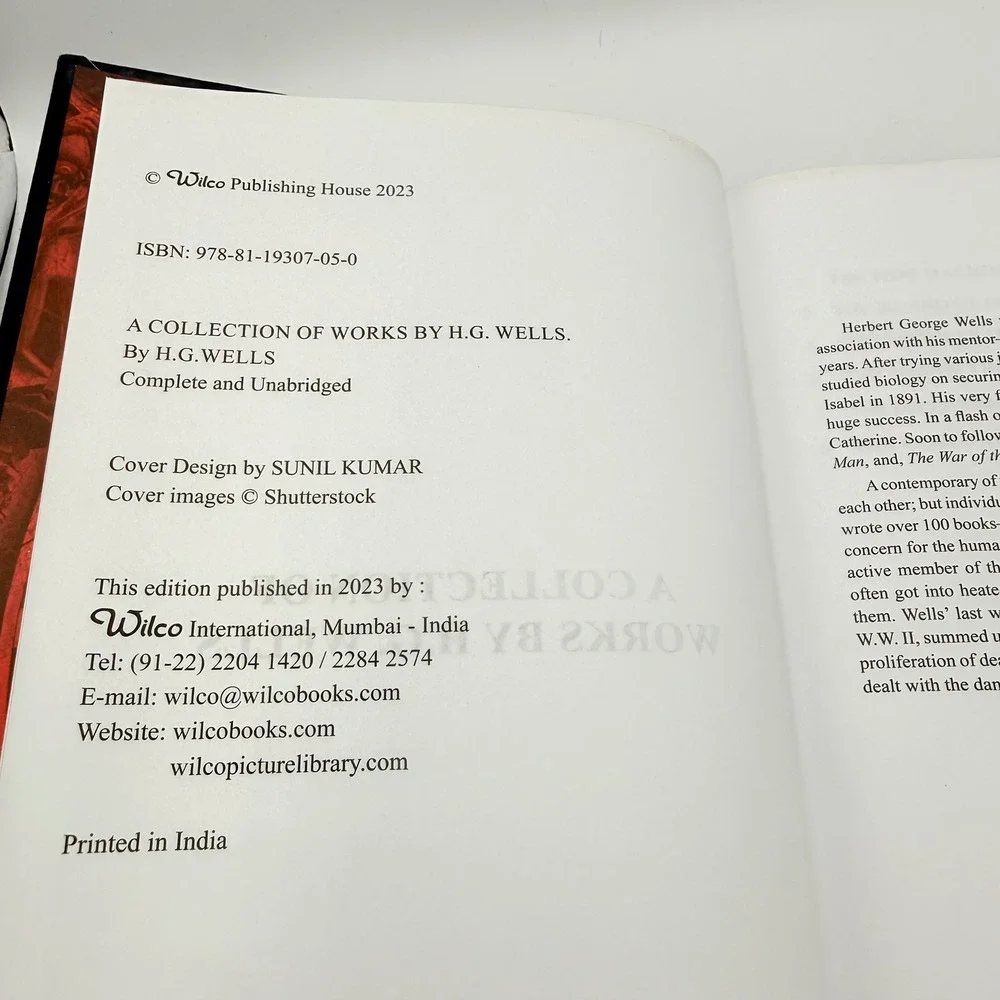 HG Wells Collection of Works Hardcover Wilco Leather Bound Gilt Edge 2023 Sci-Fi